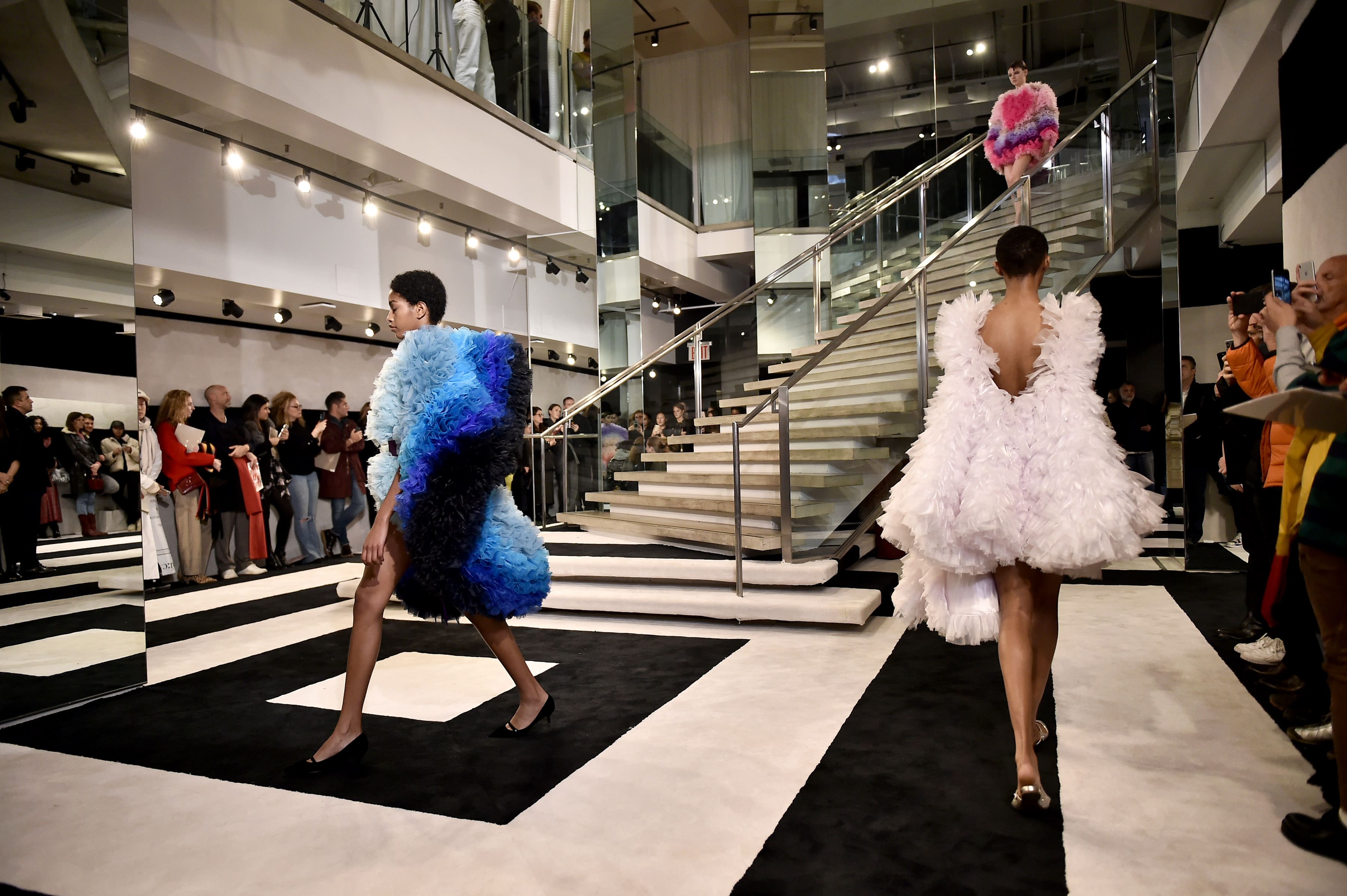 NEW YORK, NY - FEBRUARY 08:  A model walks the runway for the Tomo Koizumi fashion show during New York Fashion Week at Marc Jacobs Madison on February 8, 2019 in New York City.  (Photo by Steven Ferdman/Getty Images) (Photo by Steven Ferdman/Getty Images) (Photo by Steven Ferdman/Getty Images)