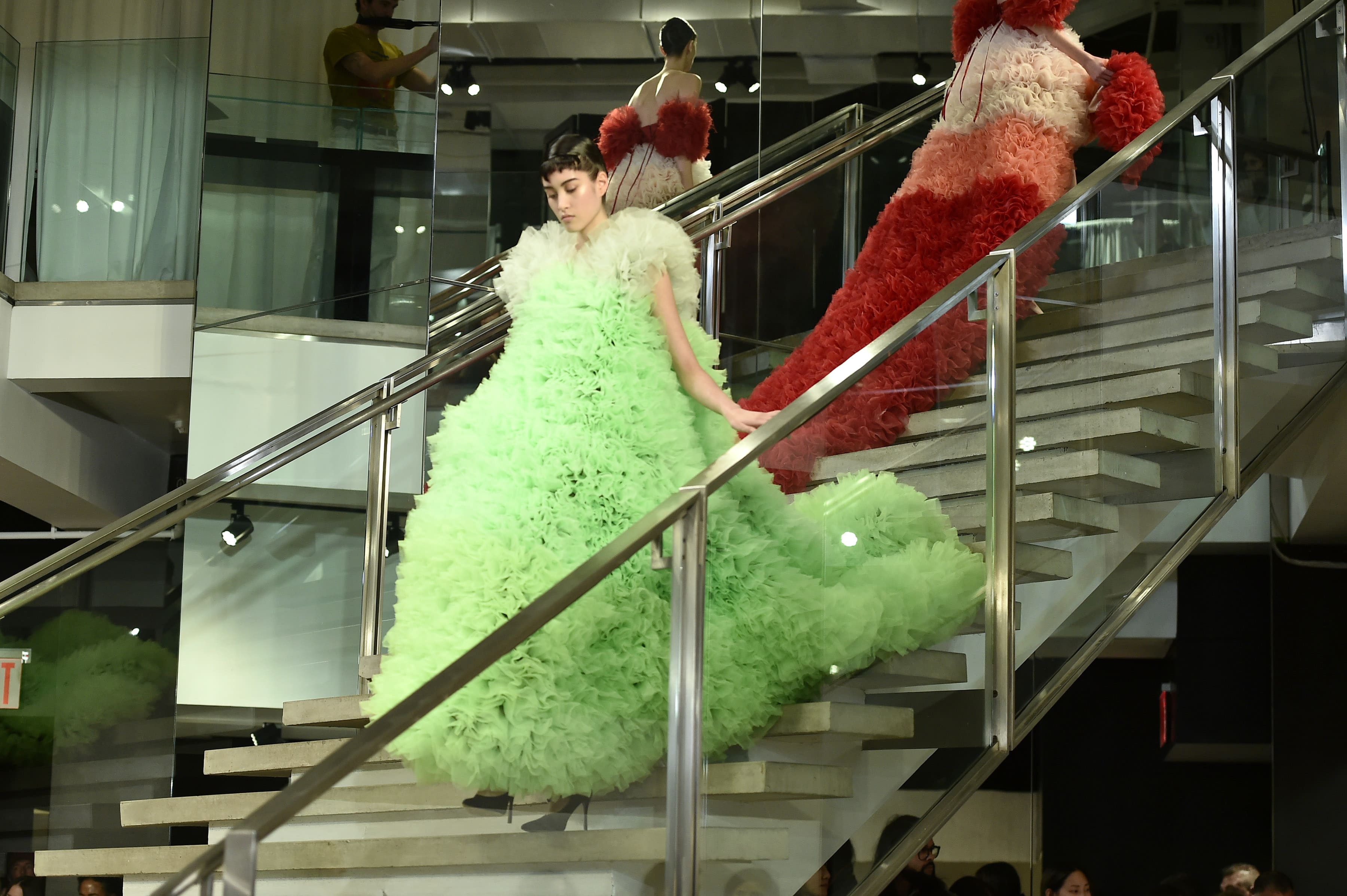 NEW YORK, NY - FEBRUARY 08:  A model walks the runway for the Tomo Koizumi fashion show during New York Fashion Week at Marc Jacobs Madison on February 8, 2019 in New York City.  (Photo by Steven Ferdman/Getty Images) (Photo by Steven Ferdman/Getty Images) (Photo by Steven Ferdman/Getty Images)