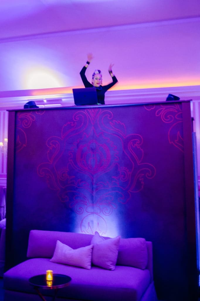 Lucy Wrubel spun from an eight-foot tower at the surprise after party (Photo by Liz Banfield)