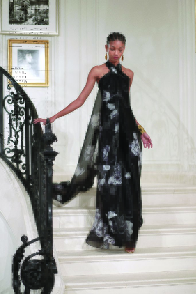 Ralph Lauren black and white nylon organza crossneck floral jumpsuit. Photo by  (Photo by Courtesy of Ralph Lauren)