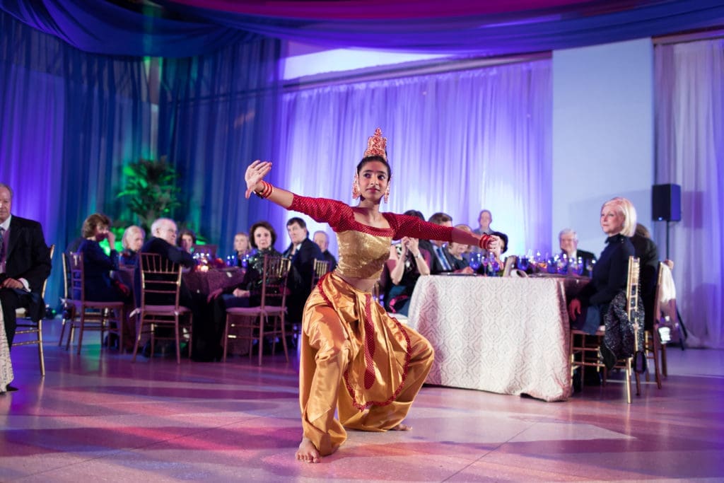 Sri Lanka style dancers entertain at the Houston Museum of Natural Science Siren of Serendip reveal (Photo by Mike Rathke)