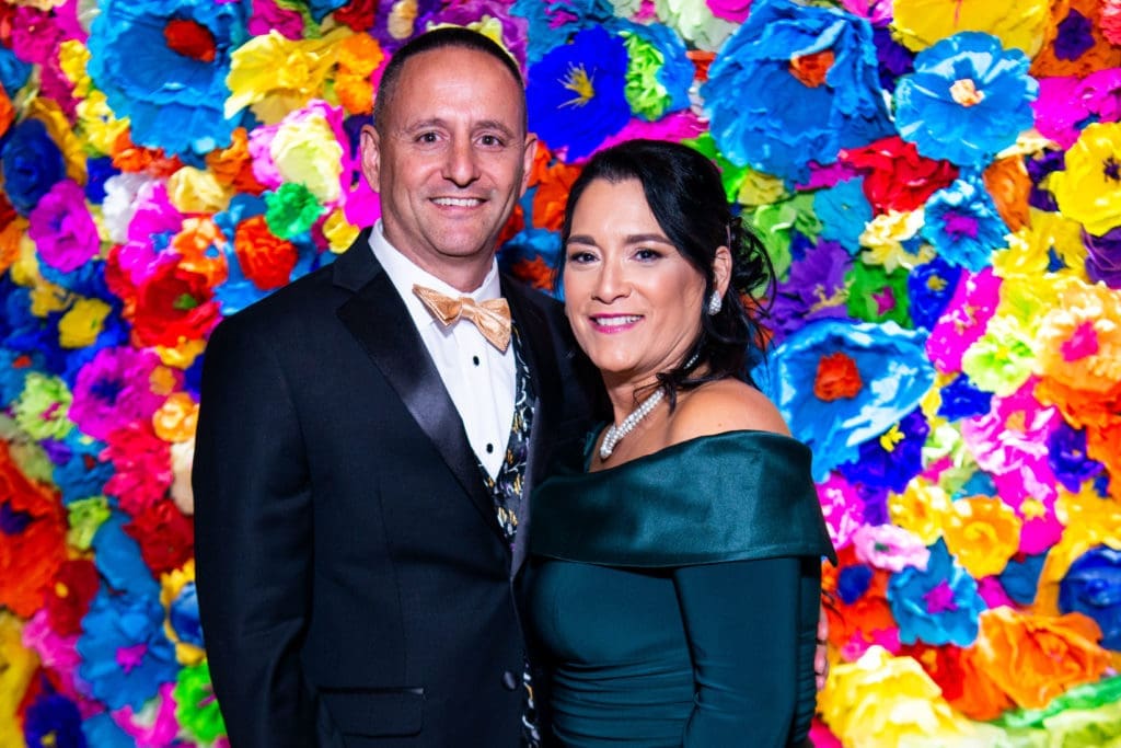 Jeff Dubrow, Liz Castill celebrate the Knights of Momus Fiesta de Momus at The Grand 1894 Opera House in Galveston. (Photo by Michelle Watson/CatchlightGroup.com)