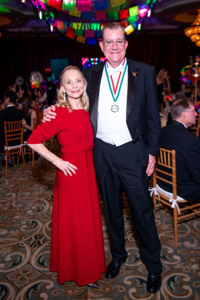 Jolyn & Russell Scheirman celebrate the Knights of Momus Fiesta de Momus at The Grand 1894 Opera House in Galveston. (Photo by Michelle Watson/CatchlightGroup.com)
