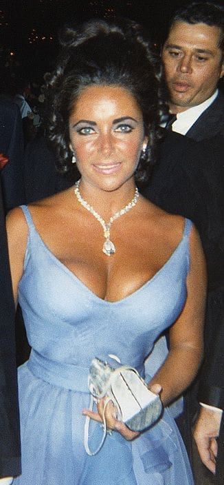 Elizabeth Taylor was a head-turner in this periwinkle Edith Head gown at the Oscars in the 1970s. 