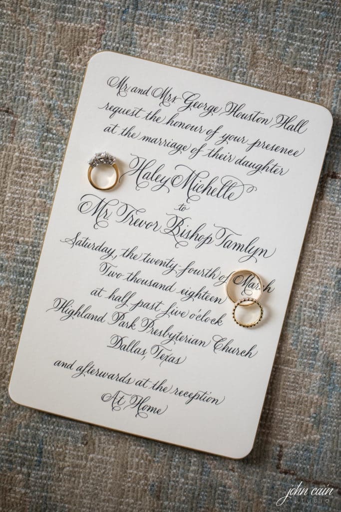Their matching bands are yellow gold. (Photo by John Cain Photography)