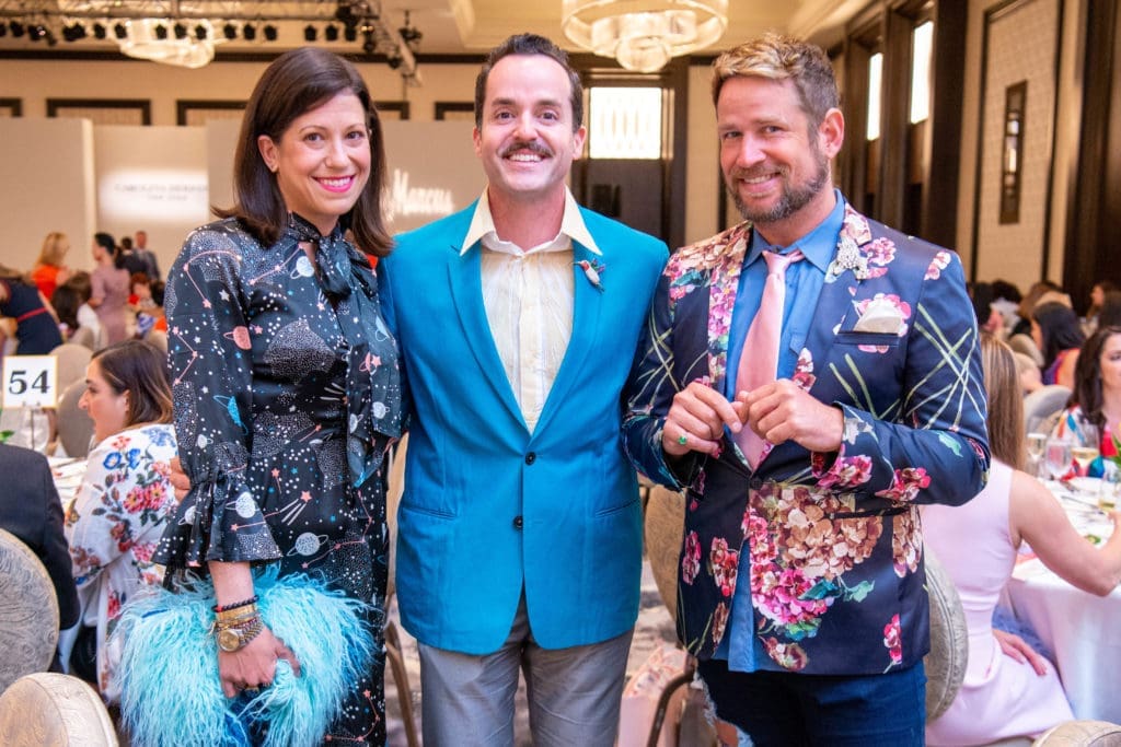 Ally Shell van Koolwijk, Fritz McDonald, Jeff Shell at the 2019 Best Dressed Luncheon at Post Oak Hotel. (Photo by Michelle Watson/CatchlightGroup.com)
