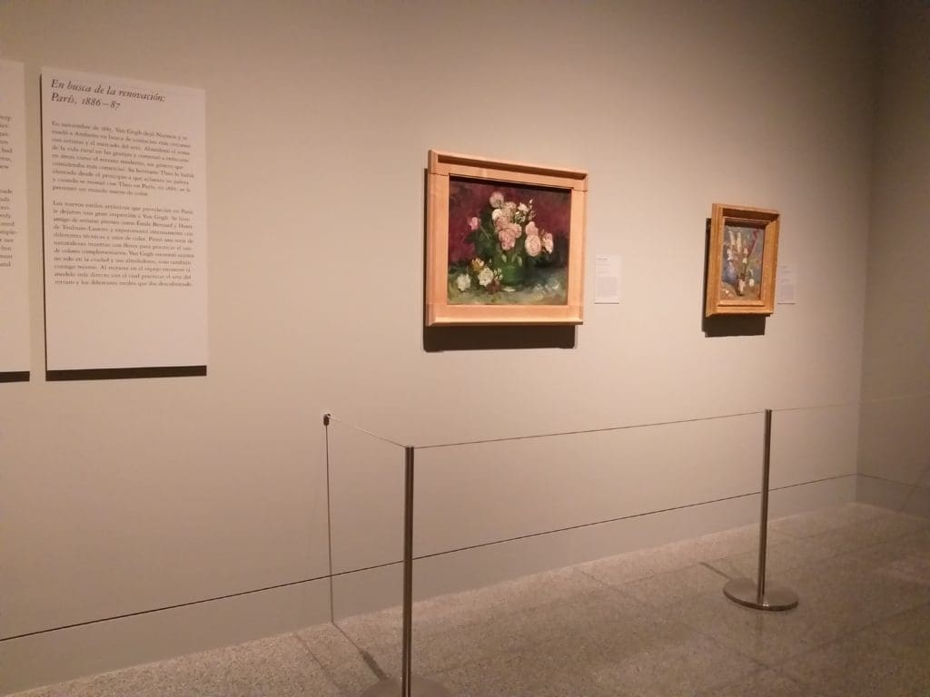 A pair of canvases of flowers in “Vincent van Gogh: His Life in Art” at the MFAH underscores the painter's affinity with earlier Dutch masters. Says curator David Bomford, "You can't take the still life out of a Dutch painter."  Shown: "Roses and Peonies" and "Vase with Gladioli and Chinese Asters," both from 1886. 