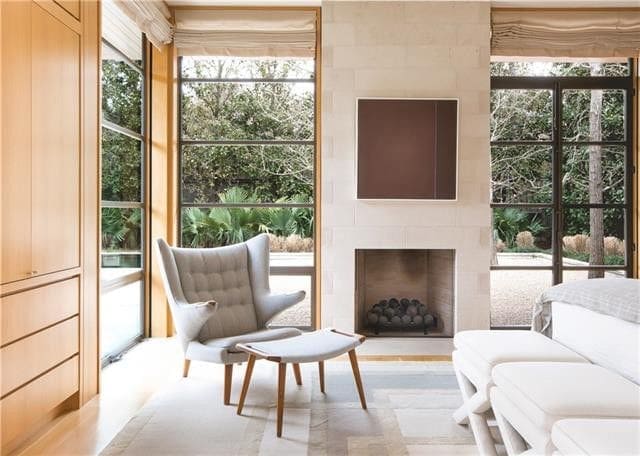 There are views of the picturesque backyard from every room. 