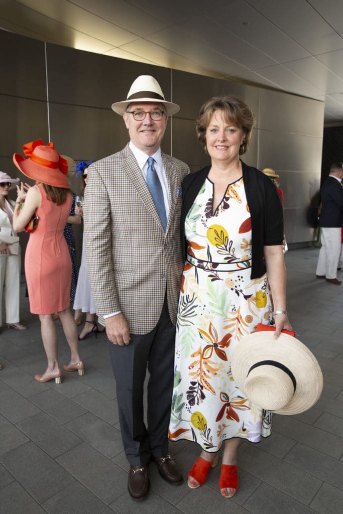 Bill & Jane Curtis at the Hermann Park Conservancy 'Hats in the Park' luncheon.  (Photo by Jenny Antill Clifton)