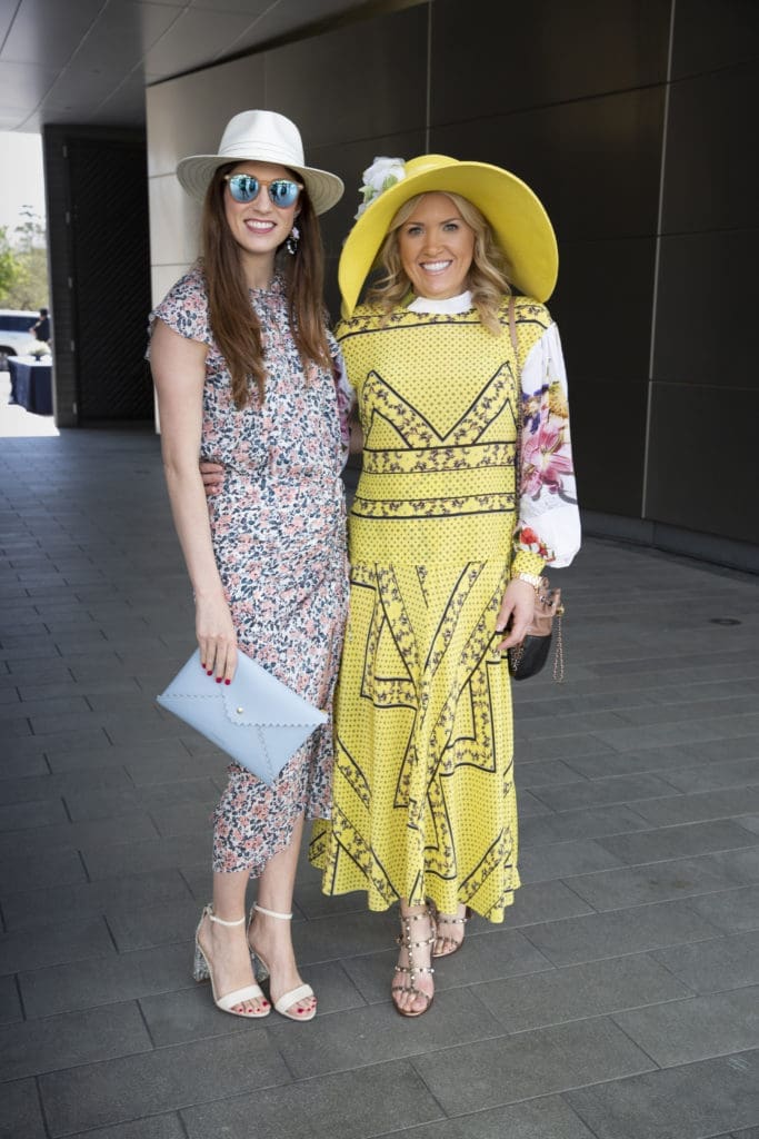 Camille Connelly, Amanda Boffone  at the Hermann Park Conservancy 'Hats in the Park' lunch. (Photo by Jenny Antill Clifton)