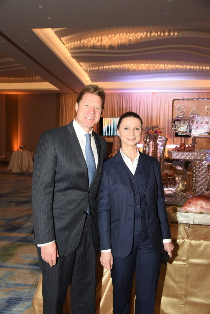 Patrick Birchall, Nathalie Urban at the opening of the InterContinental Houston Medical Center Hotel. (Photo by Alexander's Fine Portrait Design)
