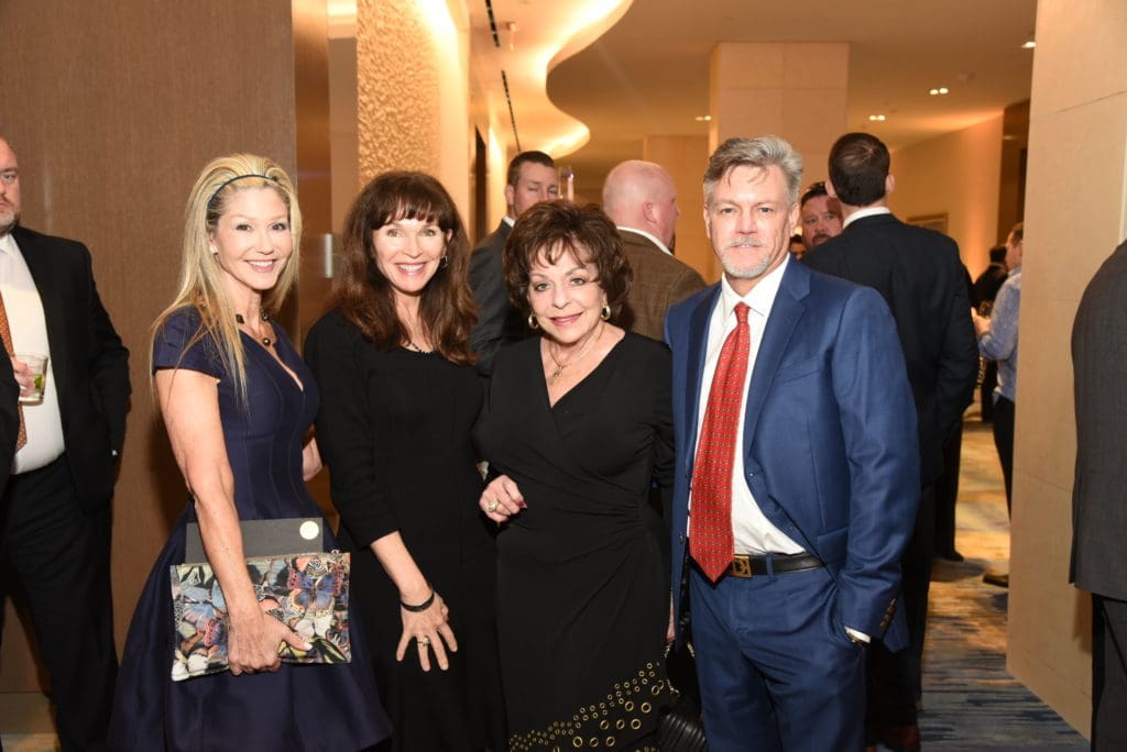 Patti Murphy, Wanda Kimbrell, Judy Nichols, John Lake at the opening of the InterContinental Houston Medical Center Hotel. (Photo by Alexander's Fine Portrait Design)