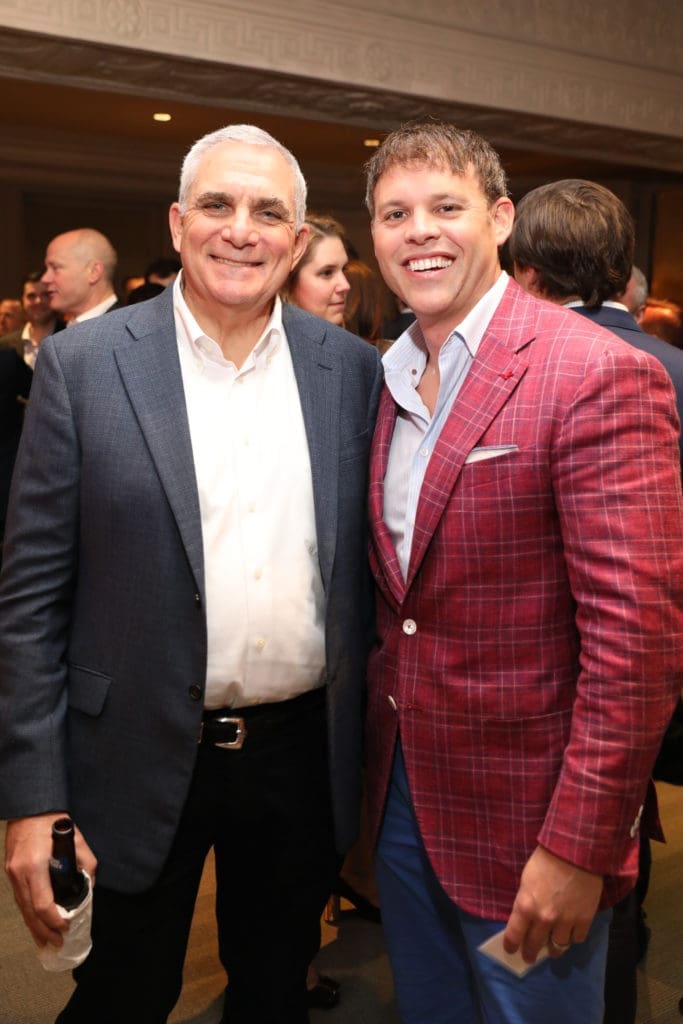 Ronald Oppenheimer, John Addison at the YES Prep Public School Oil & Gas Texas Hold 'Em Tournament at Corinthian Houston (Photo by Priscilla Dickson)