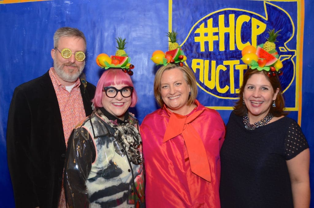 Stephen & Thedra Cullar-Ledford, co-chair Bryn Larsen, co-chair Libbie Masterson at Houston Center for Photography 2019 Print Auction. (Photo by Roswitha Vogler)