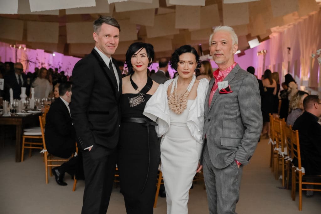 Sverre & Carrie Brandsberg-Dahl, Duyen & Marc Nguyen at Studio Menil's Paper Ball (Photo by Johnny Than)