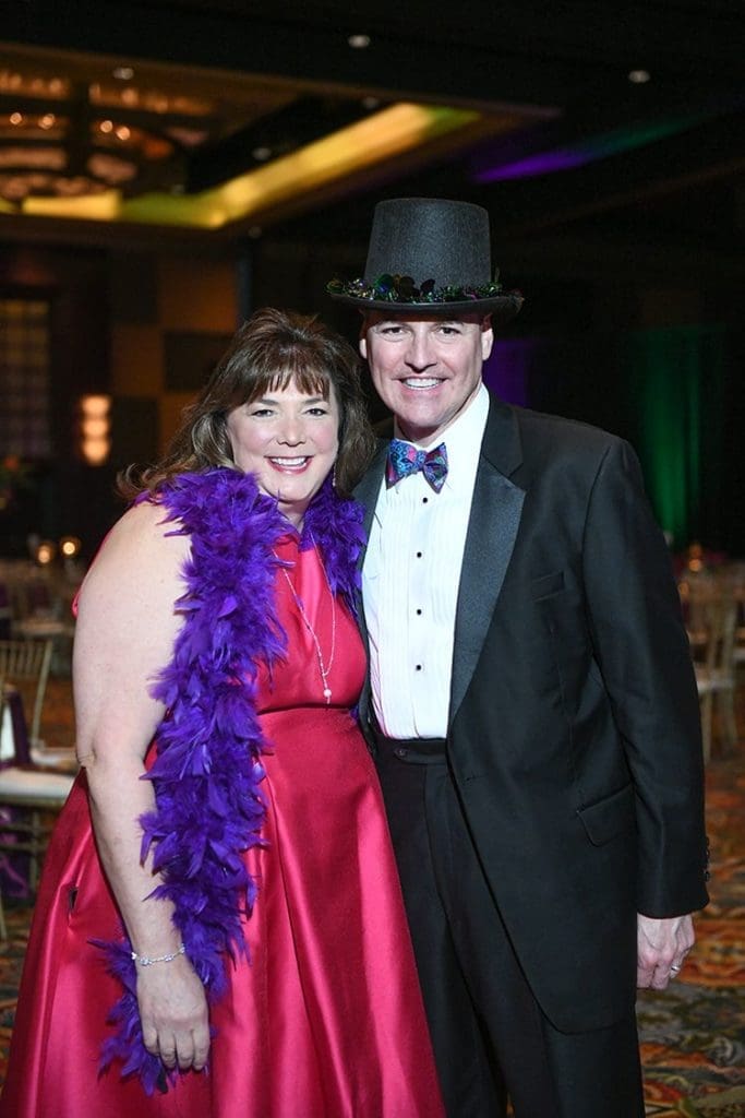 Melynda & Dr. Richard Ludwick at the University of St. Thomas Mardi Gras ball.S