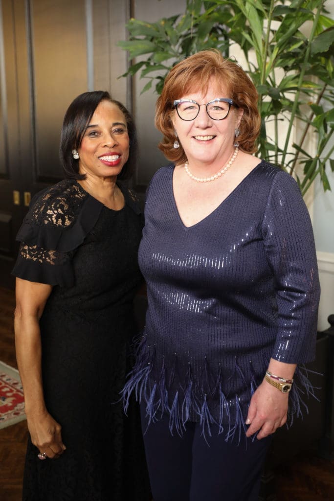 Phyllis Williams, Peggy Kostial at the Brookwood Community gala at Houston Country Club. (Photo by Priscilla Dickson)