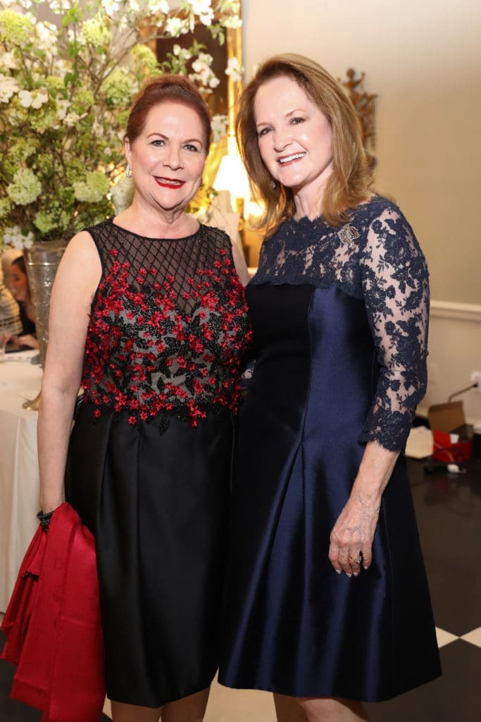 Barbara VanPostman, Sandy Barrett  at the Brookwood Community gala at Houston Country Club. (Photo by Priscilla Dickson)