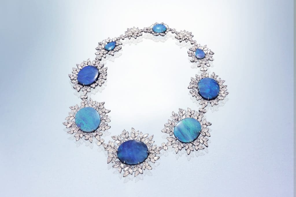 Margot McKinney's 'Constellation' necklace, a confection of Australian Lightening Ridge opals and diamonds.