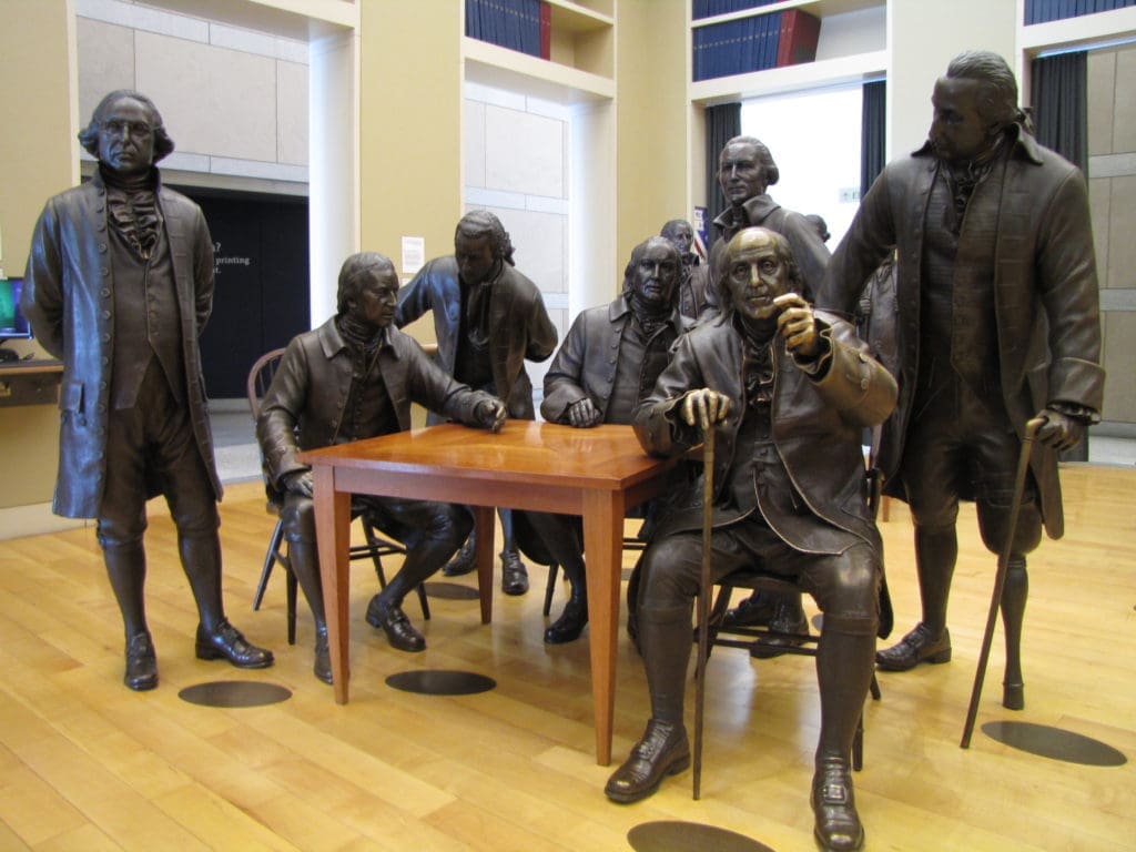 Bernardoni has just revealed to PaperCity the artist who will be bringing forth the lost Coppini "Victims" sculpture: Ivan Schwartz / Studio EIS, of Brooklyn, whose portfolio includes 42 sculptures of the signers of the constitution, at the National Constitution Center, Philadelphia. The projected budget is approximately $450,000. (Courtesy Ivan Schwartz / Studio EIS)