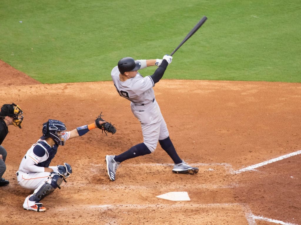 Yankees slugger Aaron Judge has one of the most feared swings in baseball for good reason. (Photo by F. Carter Smith)