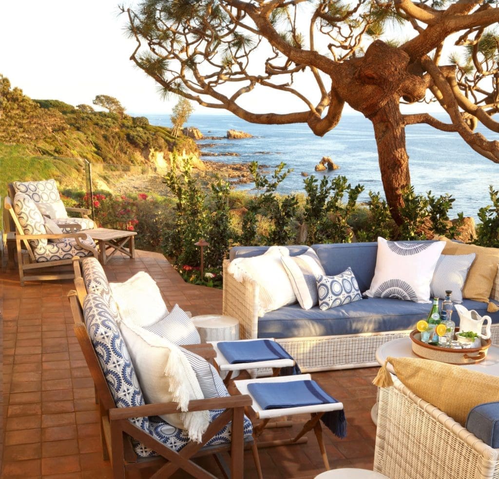 The back patio of the home in Corona del Mar designed by Bill Stubbs for a couple from San Antonio. (Courtesy William W. Stubbs & Associates)
