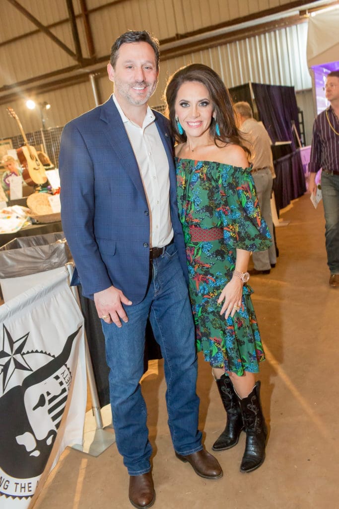 Brad & Joanna Marks, Woman of the Year runner-up, at the Houston Cattle Baron's Ball at the George Ranch.  (Photo by Mike Charlton)