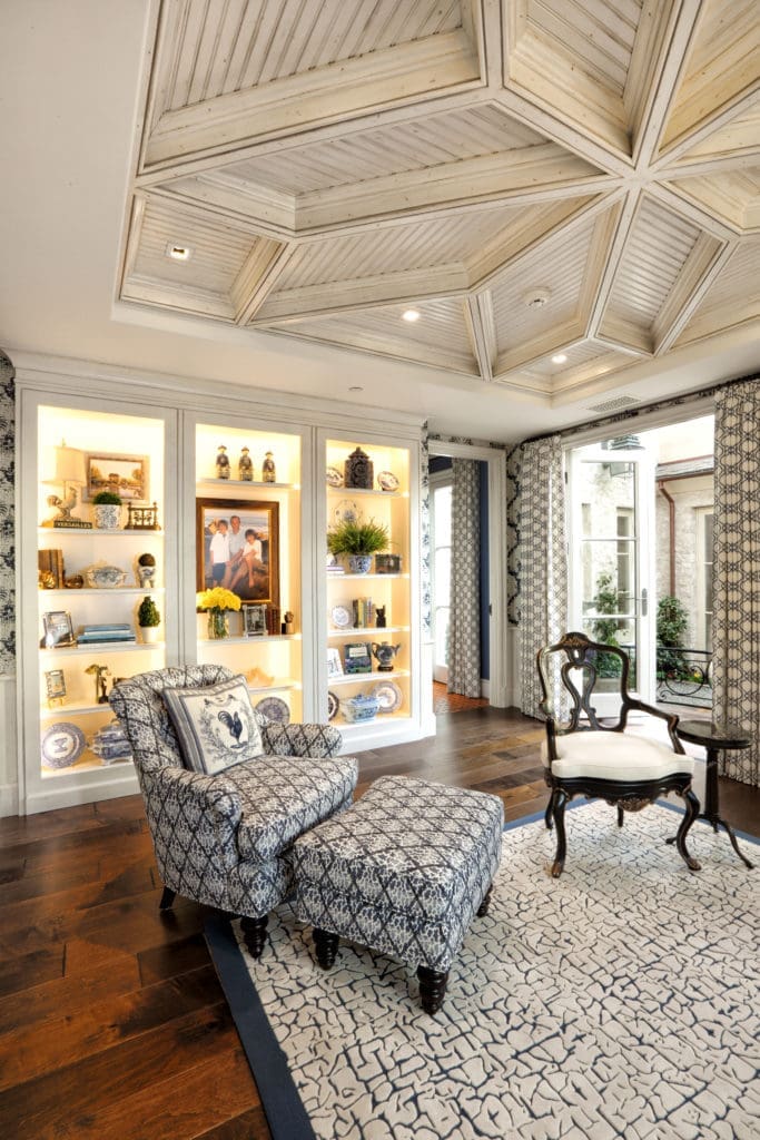 The home office at the Corona del Mar home designed by Bill Stubbs for a couple from San Antonio.