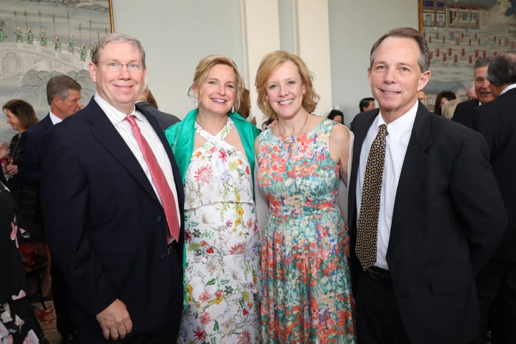 John & Cyndi Baily, Shelley &
Curtis Frisby at the Brookwood Community gala at Houston Country Club. (Photo by Priscilla Dickson) 