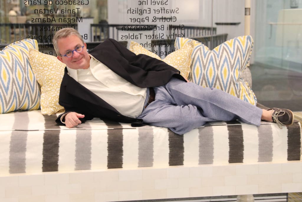 Ken Kehoe takes a brief break at Decorative Center Houston's  Spring Market. (Photo by Priscilla Dickson)