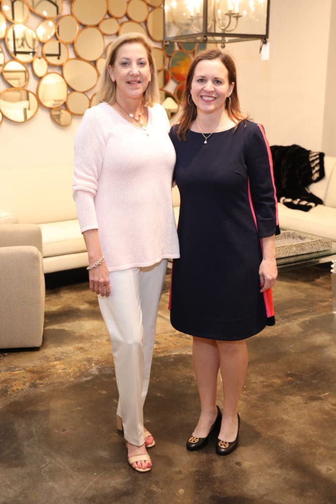 Martha Lurie, Stephanie Bolton-Lee at Decorative Center Houston's  Spring Market. (Photo by Priscilla Dickson)