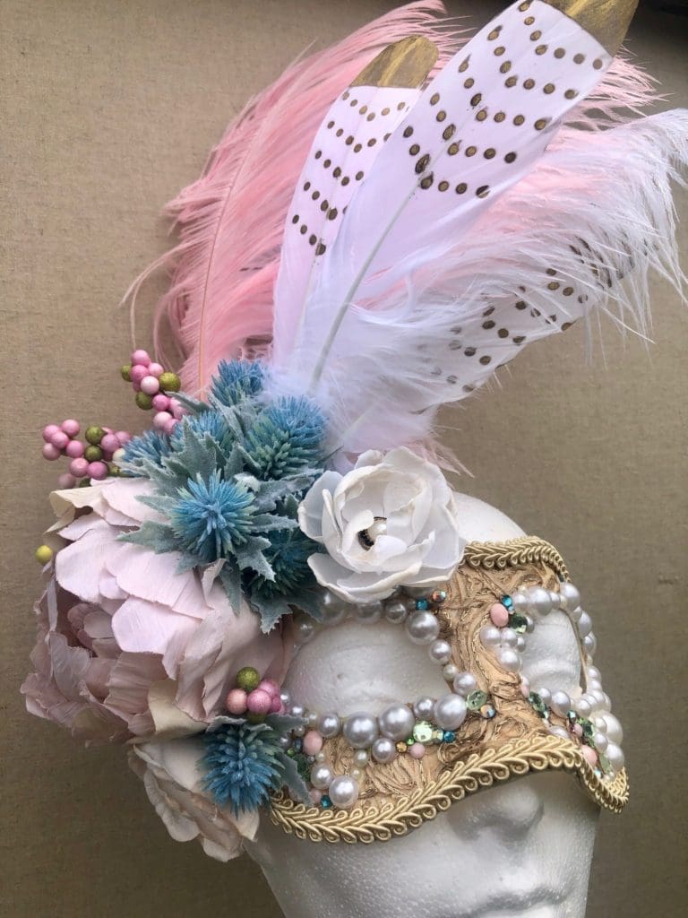 The Alley Theatre commissioned artist Holland Vavra to create masks for special guests at the 2019 ball.
