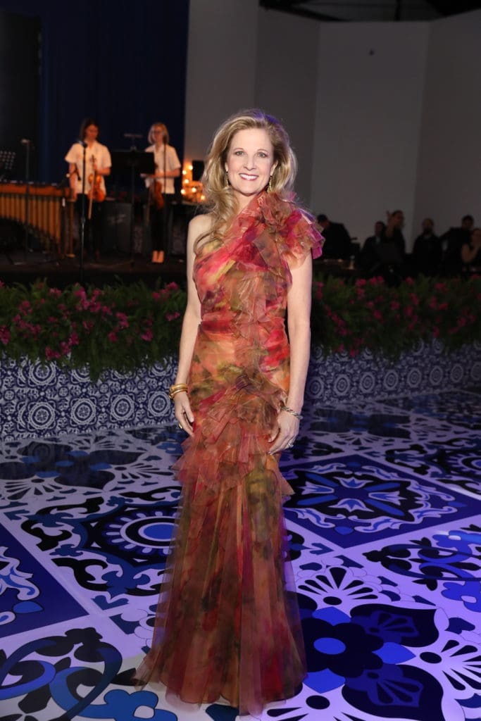 Melinda Stubbs wore a multi-color print off-the-shoulder gown to the Hosuton Grand Opera Ball. (Photo by Priscilla Dickson)