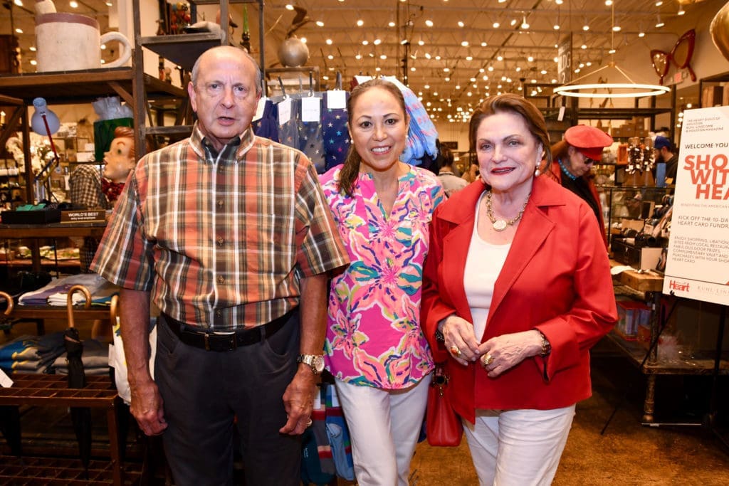 Robert Denenburg, Raquel Lewis, Beth Wolff at the American Heart Association Shop with Heart Card launch. (Photo by Alejandro Montoya)
