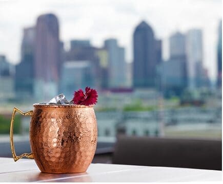 A cocktail with a view at Upside West Village.