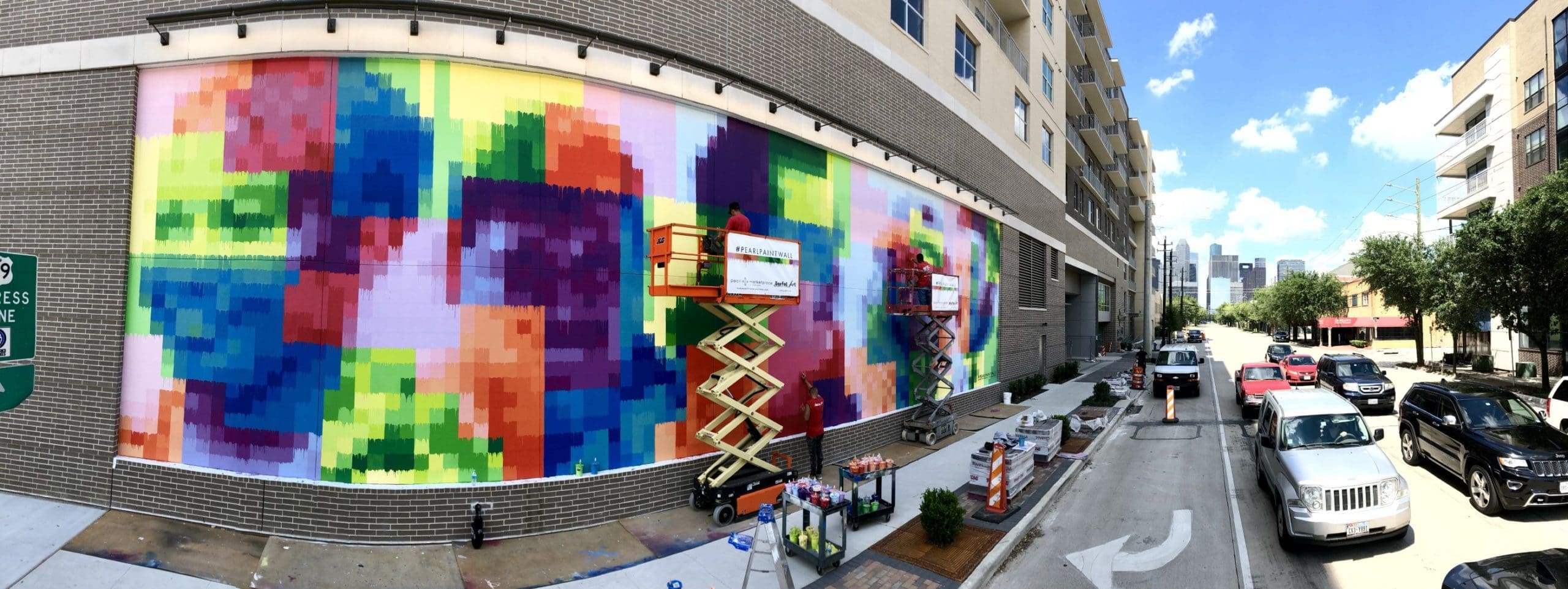 "Pearl Paint Wall" nears completion, April 27, 2019. 