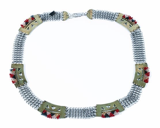 On the silent auction block: Eve France's "Untitled Necklace" was made in collaboration with artists and artisans including the internationally known Joyce Scott and Hlengiwe Dube.