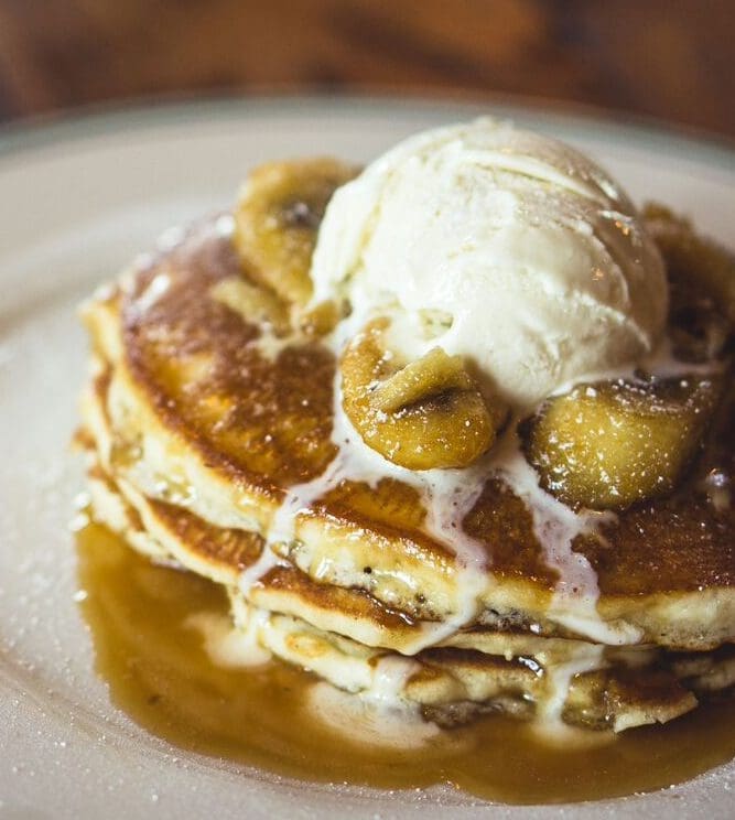 Grace's bananas foster pancakes put a twist on the breakfast classic. 