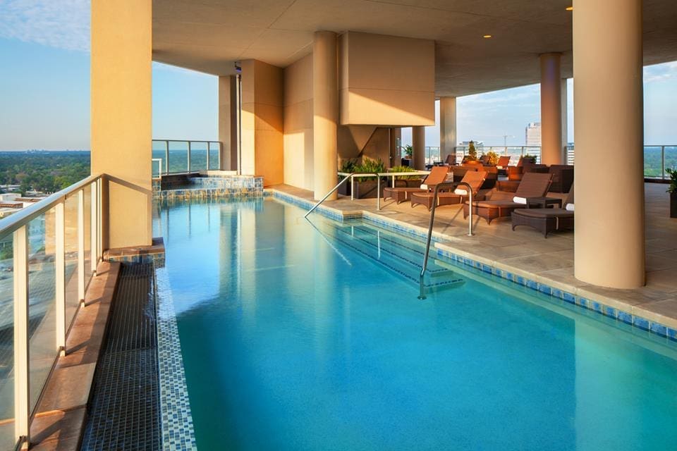 The Westin's rooftop info city pool has sweeping views. 