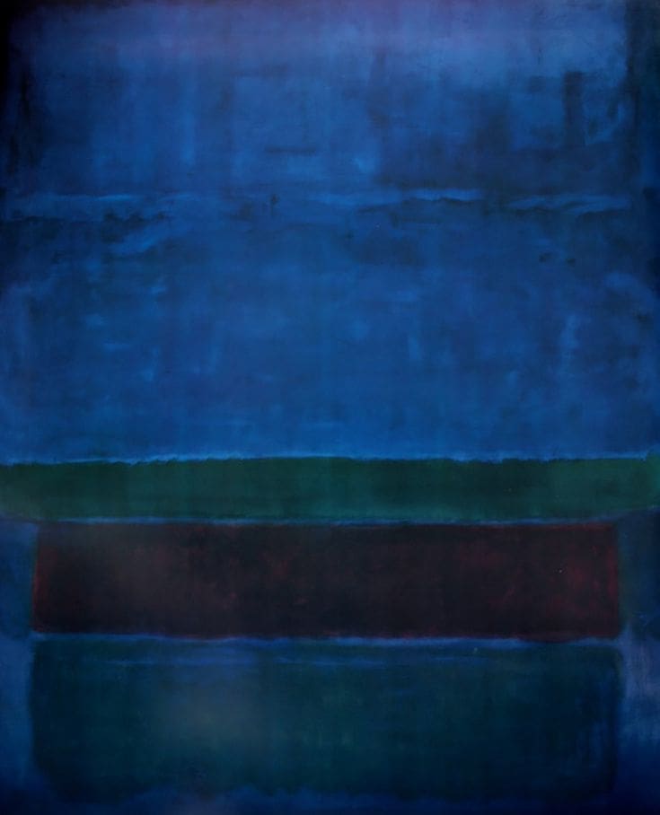 Rothko's Blue, Green, and Brown is completely contemplative. 