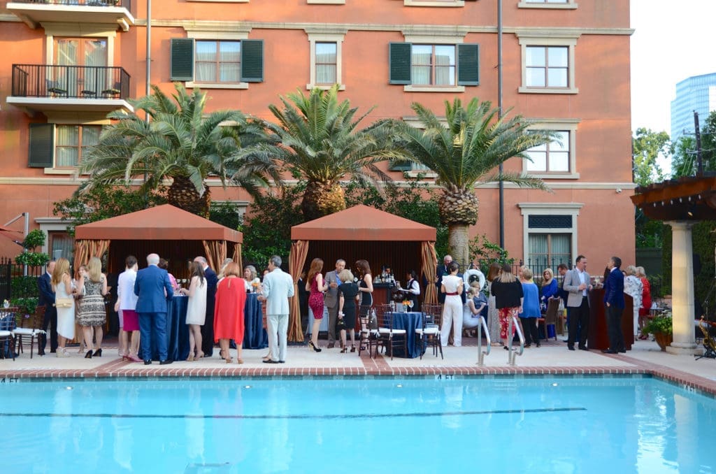 The beautiful Hotel Granduca setting for the kick-off for the American Cancer Society's Corks & Forks fundraiser. (Photo by Roswitha Vogler)