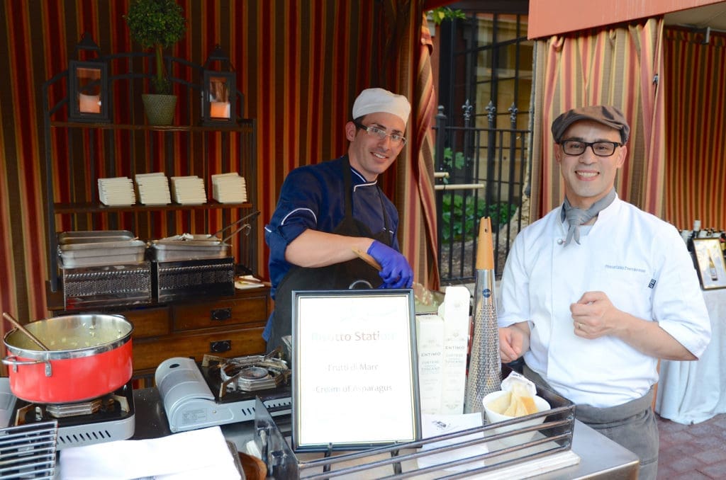 Hotel Granduca chef Antonio Mazza, executive chef Maurizio Ferrarese at the kick-off for the American Cancer Society's Corks & Forks fundraiser. (Photo by Roswitha Vogler)
