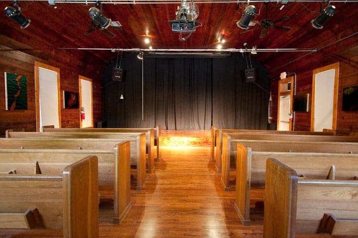 14 Pews is located inside a renovated church. 