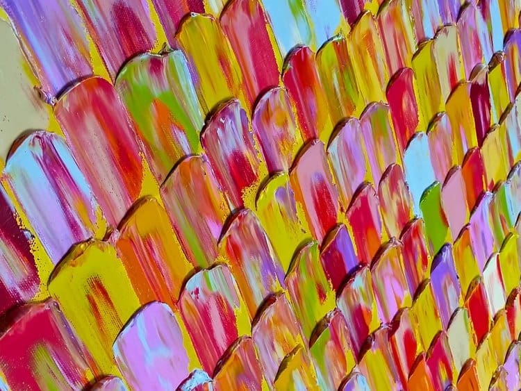 Melissa Ellis specializes in bold, heavy-textured oil paintings. (Photo by Sara Kerens)