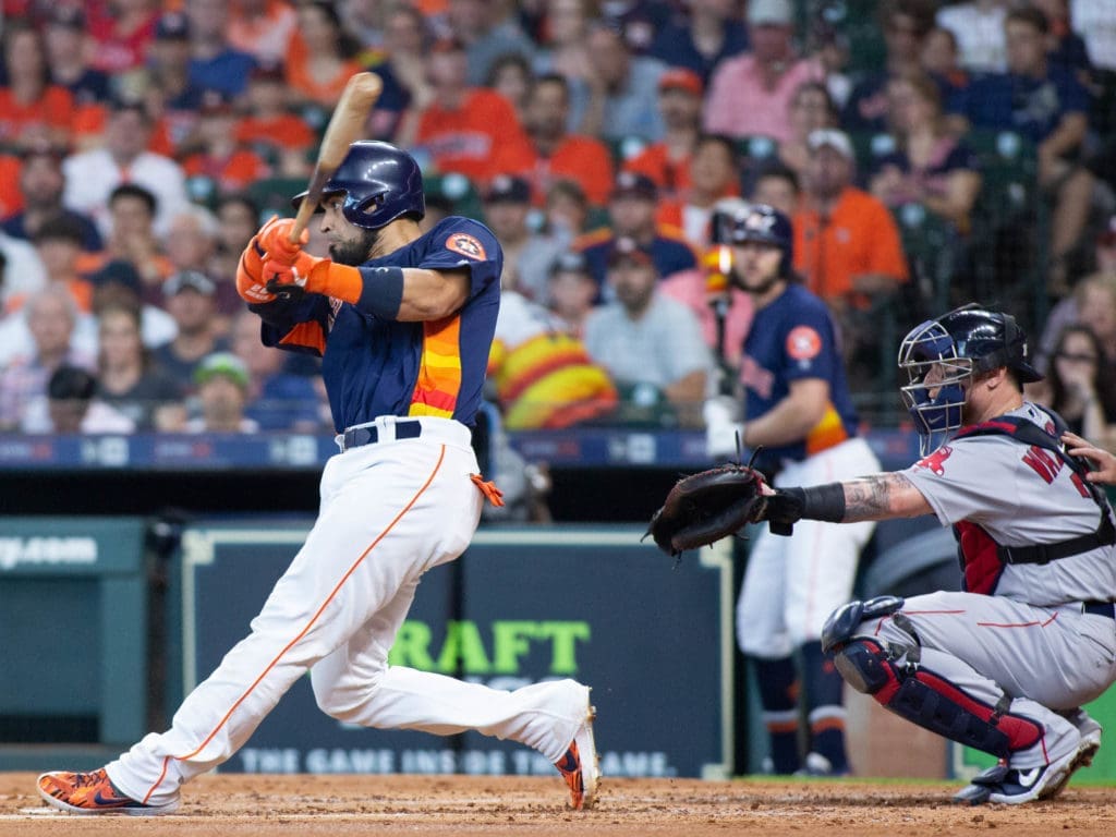 Robinson Chirinos' bat has proven to be very valuable for the Houston Astros. (Photo by F. Carter Smith)