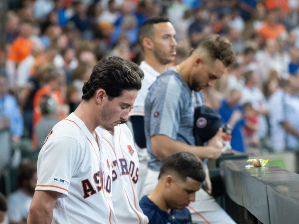 Memorial Day brought some somber moments to Minute Maid Park. (Photo by F. Carter Smith)