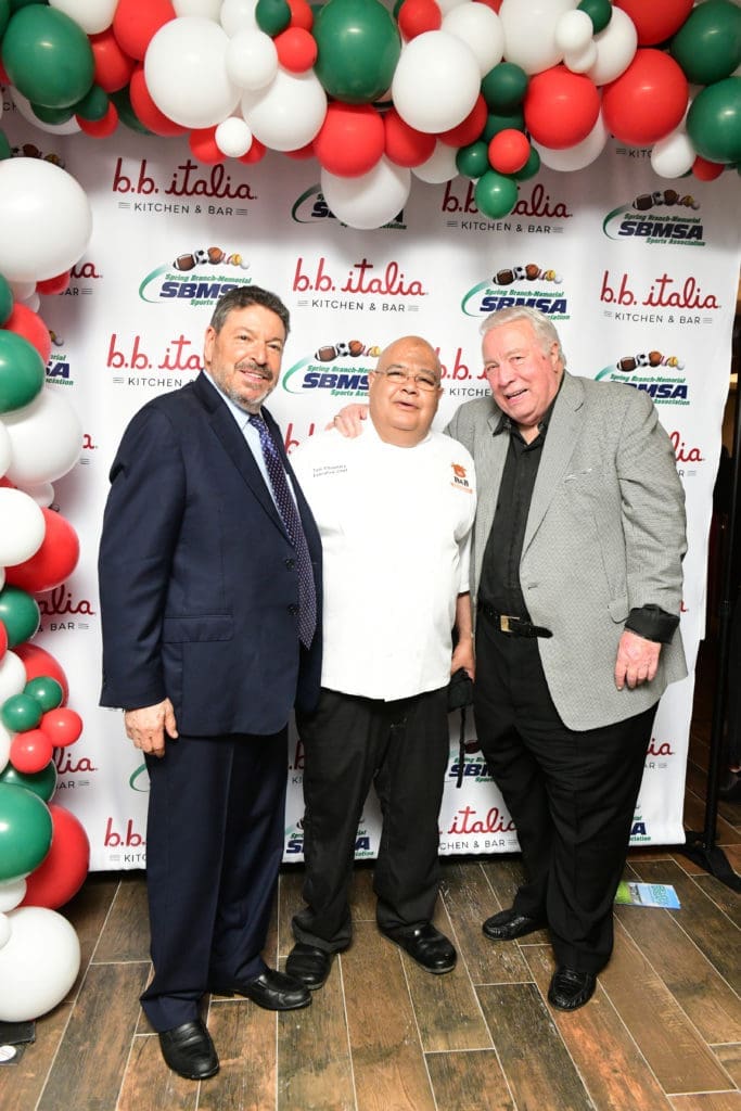 Joe Malheiro, Tommy Elbashary, Jack Rains at the opening of B.B. Italia Kitchen & Bar. (Photo by Daniel Ortiz)