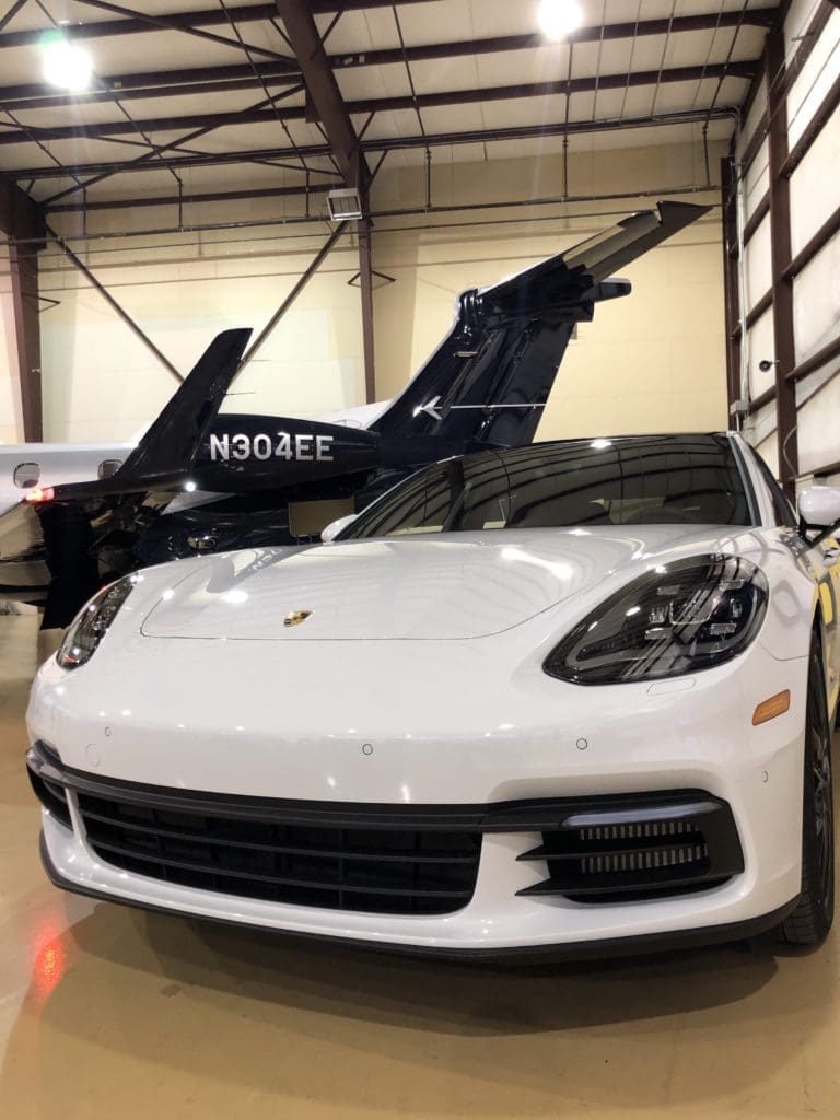 Porsche of Plano's cars fit in with the private jet lifestyle.