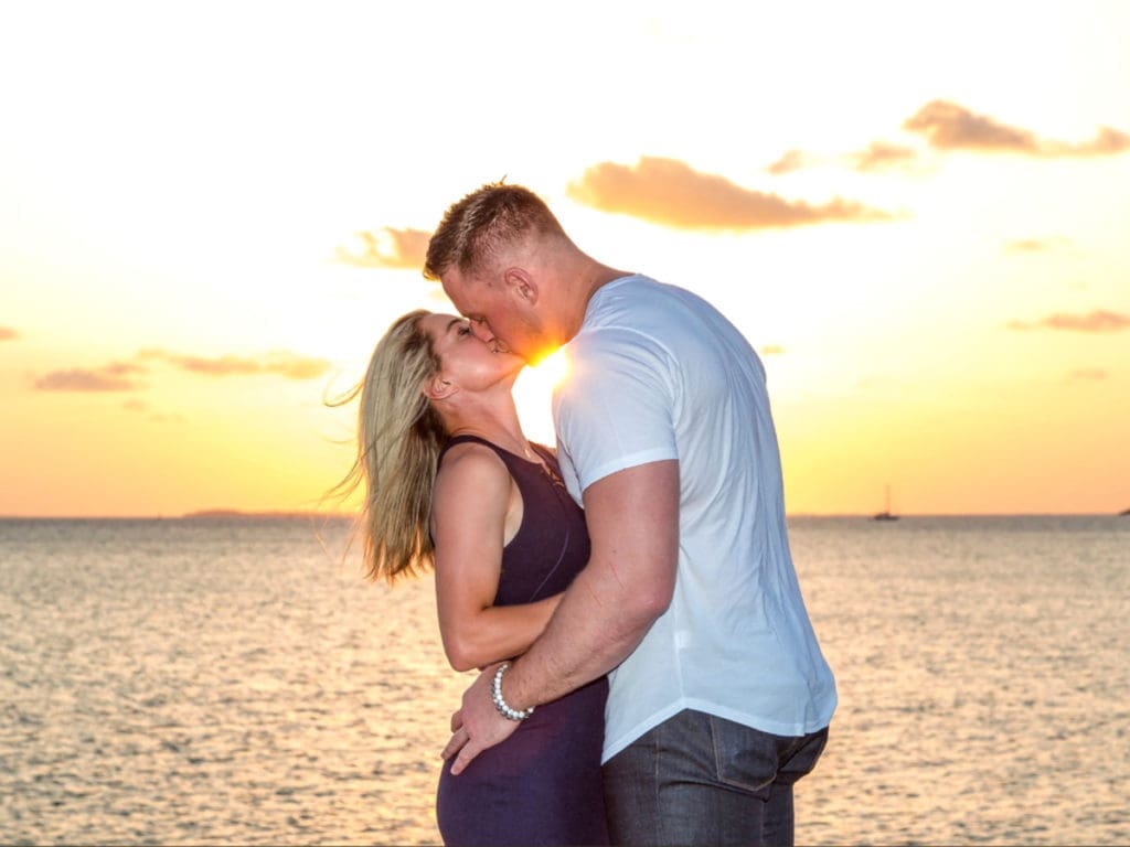 J.J. Watt and Kealia Ohai made the most of their romantic engagement setting. (@J.J. Watt)