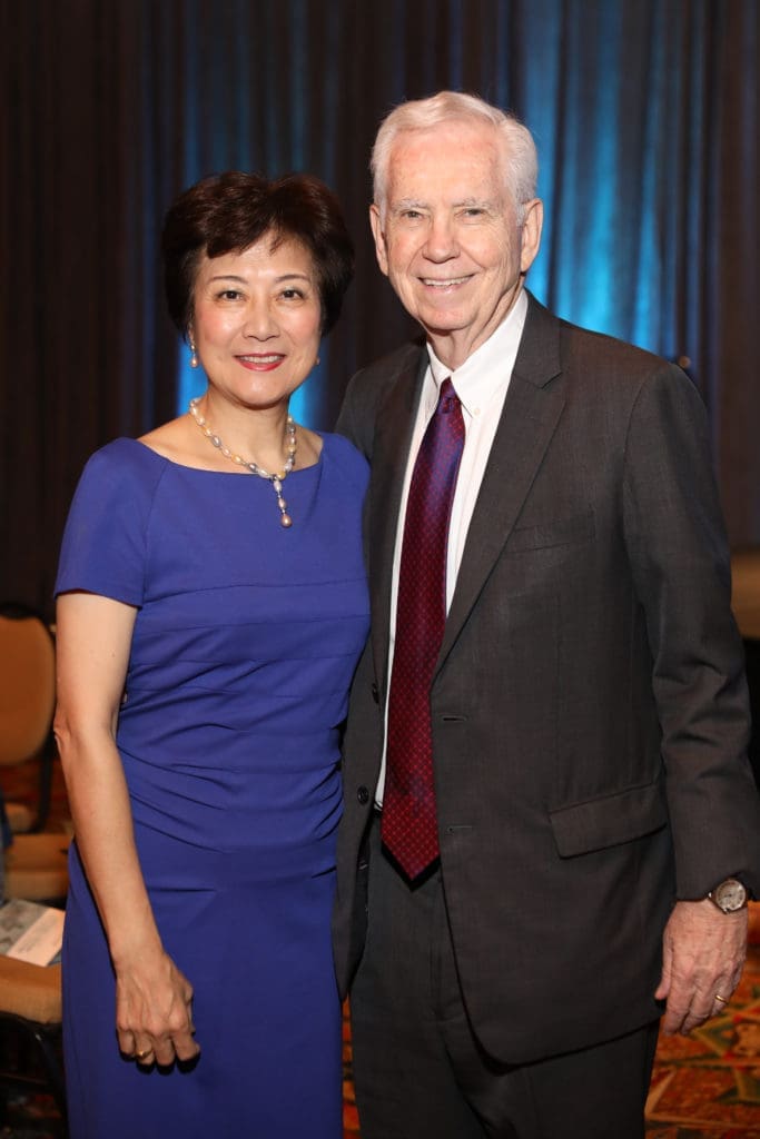 Dinner chairs Lily & Charles Foster at the Holocaust Museum Houston LBJ Moral Courage Award dinner. (Photo by Priscilla Dickson)